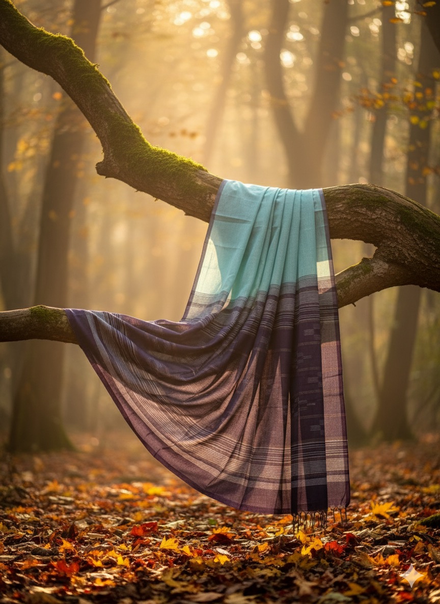 MAULI Saree - Teal on Ladder